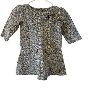 Janie and Jack Gray Patterned Dress size 6